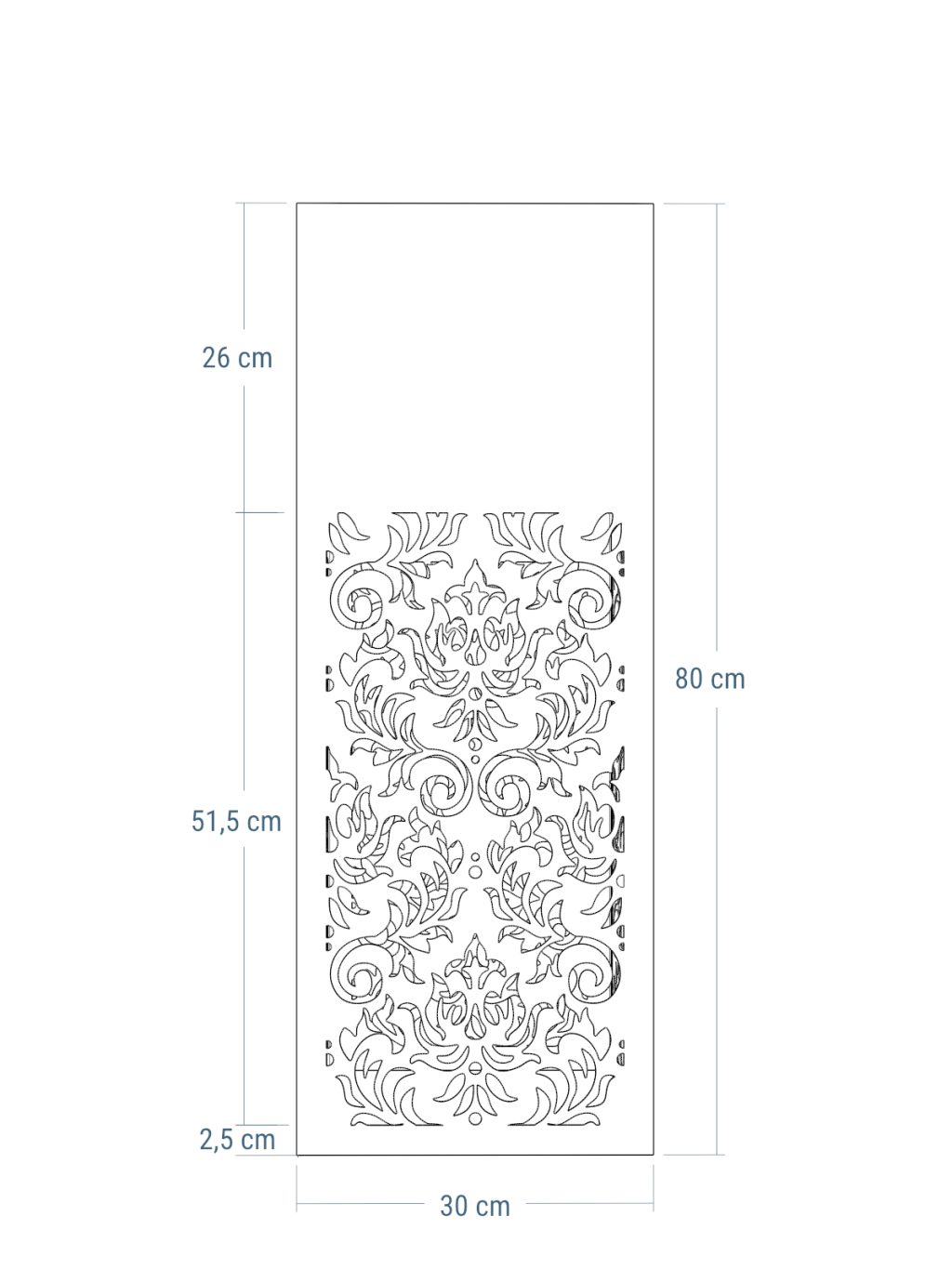 Kwietnik metalowy AŻUROWY A02 30x30x80 - obrazek 4