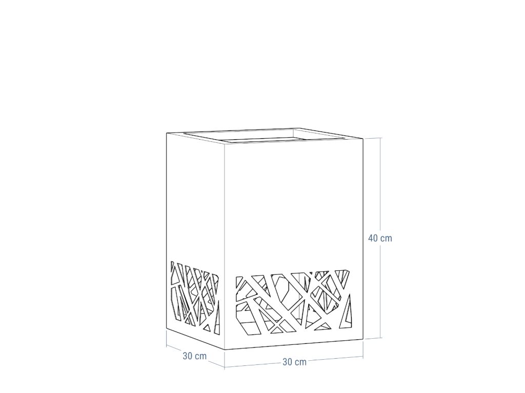 Kwietnik metalowy AŻUROWY A03 30x30x40 - obrazek 3