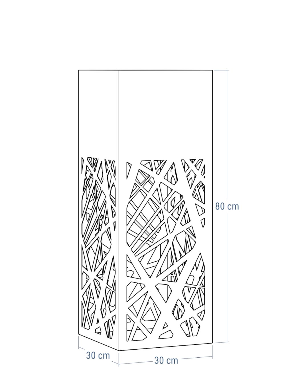 Kwietnik metalowy AŻUROWY A03 30x30x80 - obrazek 3