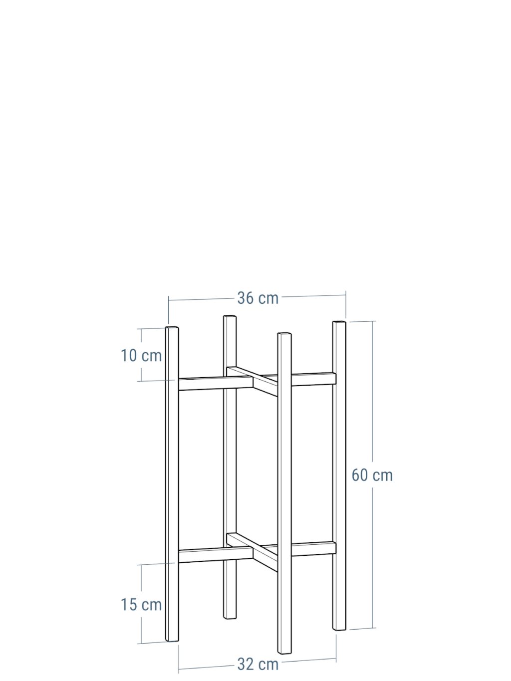 Kwietnik metalowy loft X BIG  M - obrazek 5
