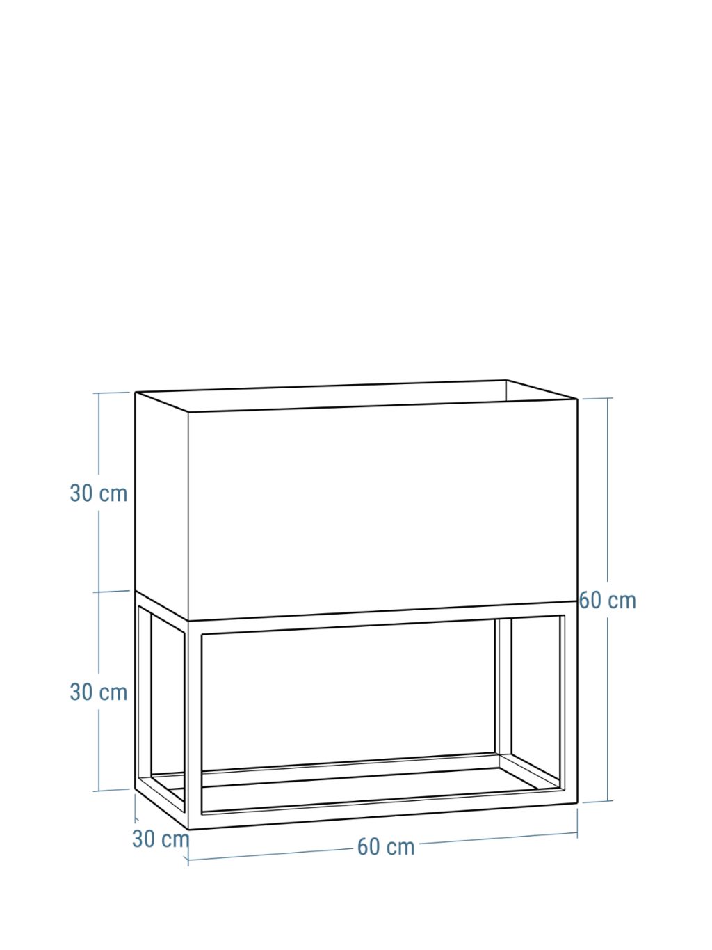 Kwietnik z GŁĘBOKĄ DONICĄ wym. 30x60x60 - obrazek 3