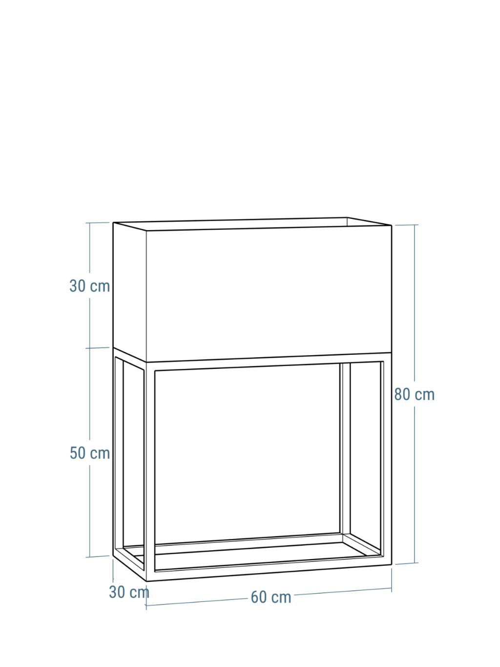 Kwietnik z GŁĘBOKĄ DONICĄ wym. 30x60x80 - obrazek 3