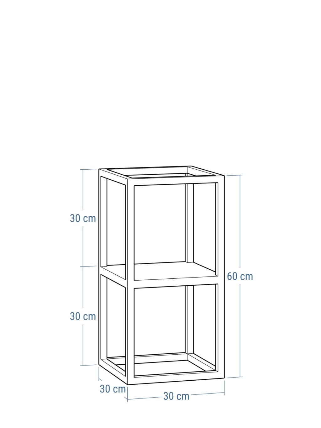 Kwietnik z GŁĘBOKĄ PÓŁKĄ wym. 30x30x60 - obrazek 3