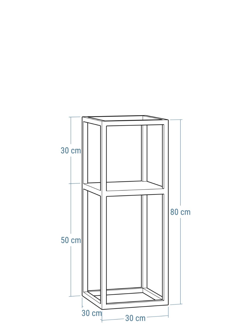 Kwietnik z GŁĘBOKĄ PÓŁKĄ wym. 30x30x80 - obrazek 3