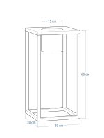 Kwietnik metalowy TUBE loft  M 30x30x60cm - obrazek 3
