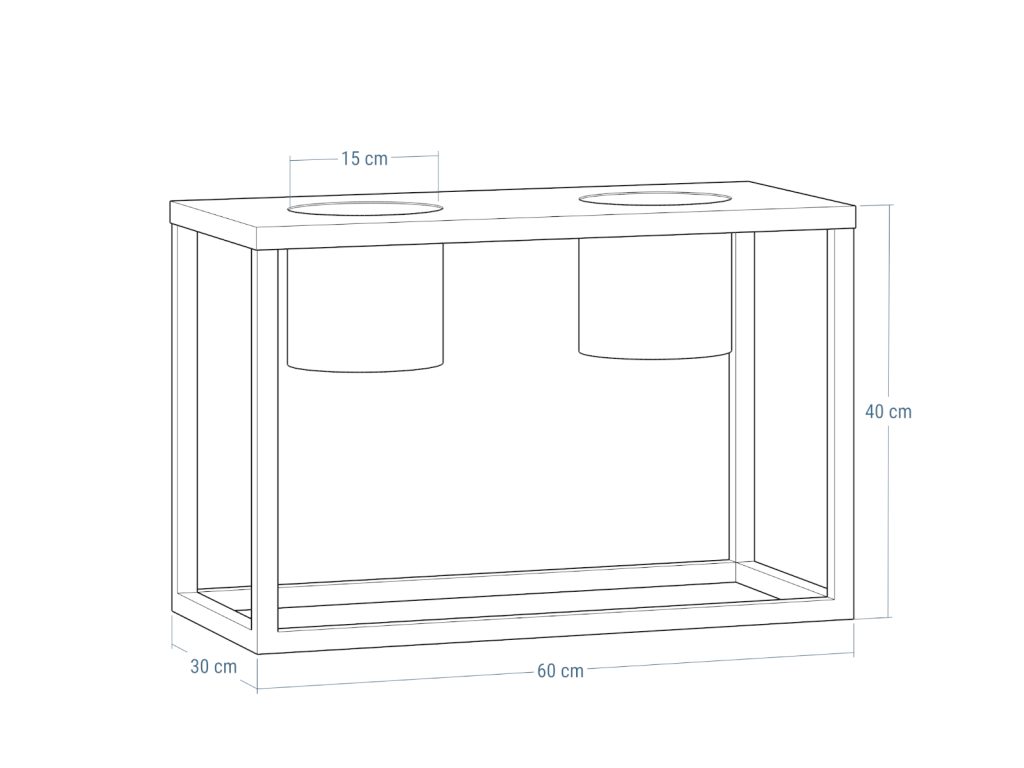 Kwietnik metalowy TUBE loft  S 30x60x40cm - obrazek 3
