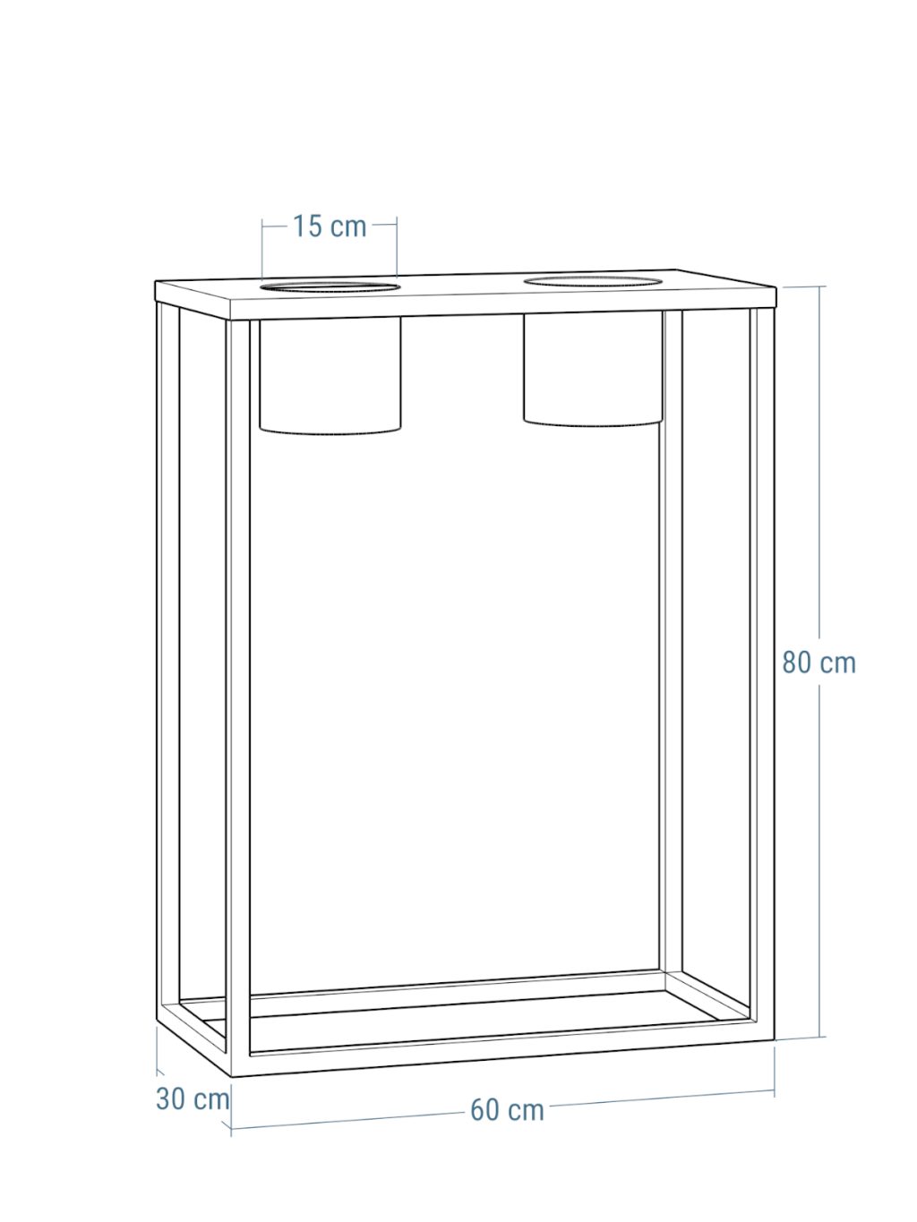 Kwietnik metalowy TUBE loft  L 30x60x80cm - obrazek 3