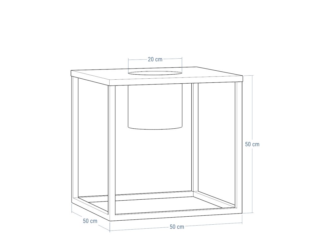 Kwietnik metalowy TUBE BIG loft  50x50x50cm - obrazek 3