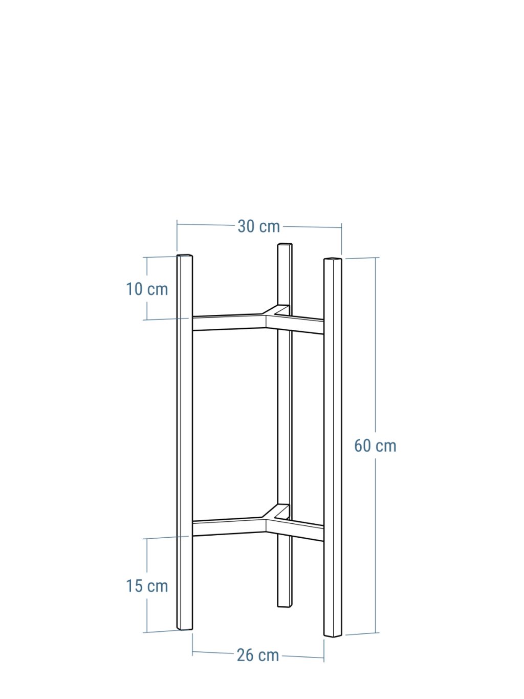 Kwietnik metalowy loft Tripod  M - obrazek 6