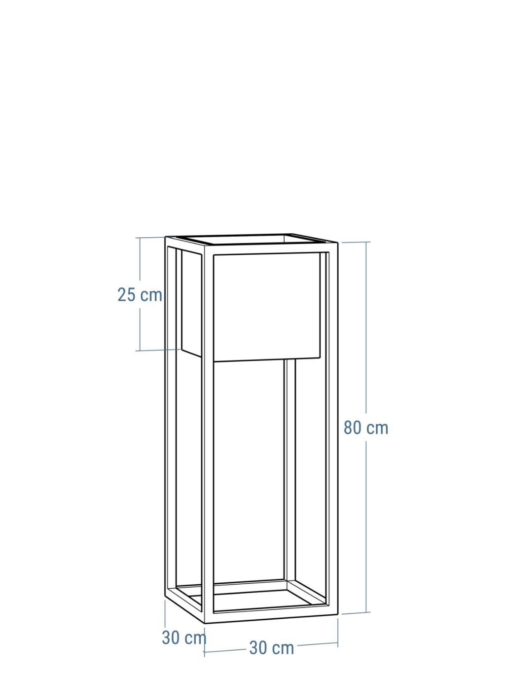 Kwietnik z wewnętrzną donicą 30x30x80 - obrazek 5