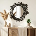 Lustro metalowe Liście 50x43 cm