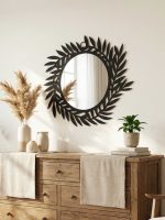 Lustro metalowe Liście 50x43 cm