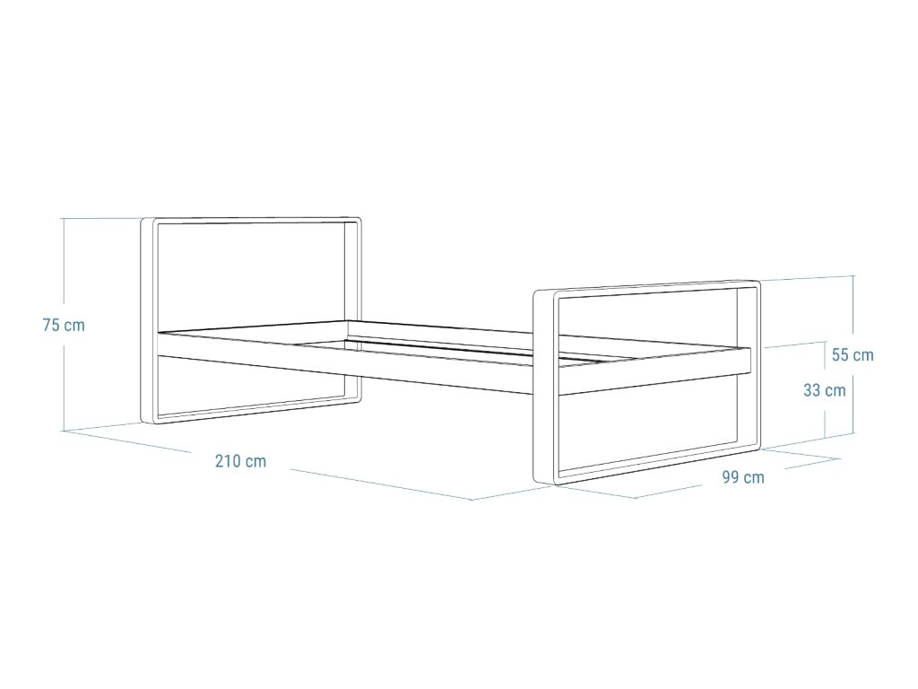 Łóżko metalowe Madre 90x200 cm - obrazek 4