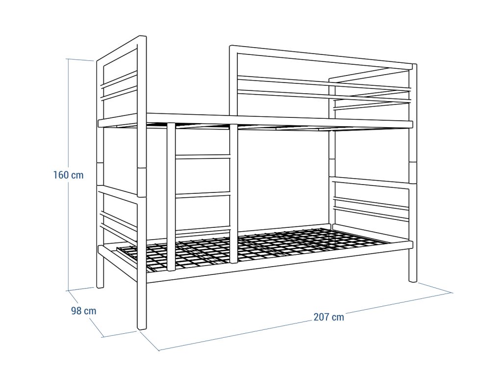 Łóżko piętrowe metalowe Hostel Solid - obrazek 9