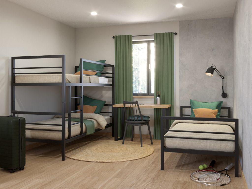 Łóżko piętrowe metalowe Hostel Solid - obrazek 4