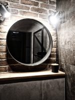 Lustro Bergen metalowe asymetryczne styl skandynawski 60 cm - obrazek 4