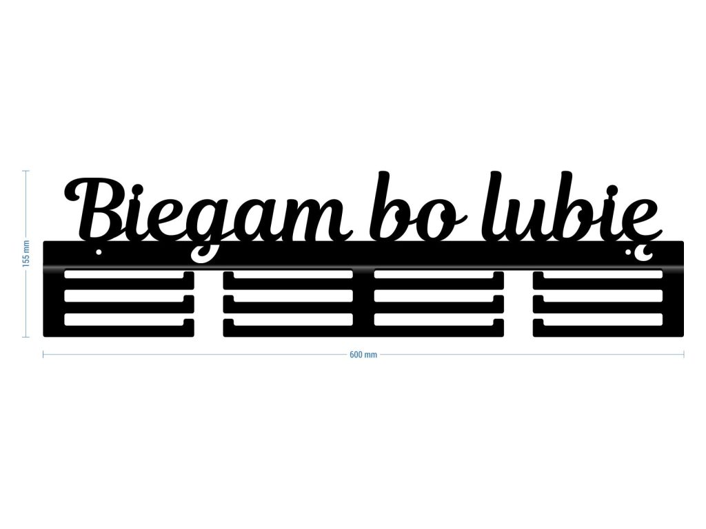 Wieszak na medale Biegam bo lubię 60 cm - obrazek 3