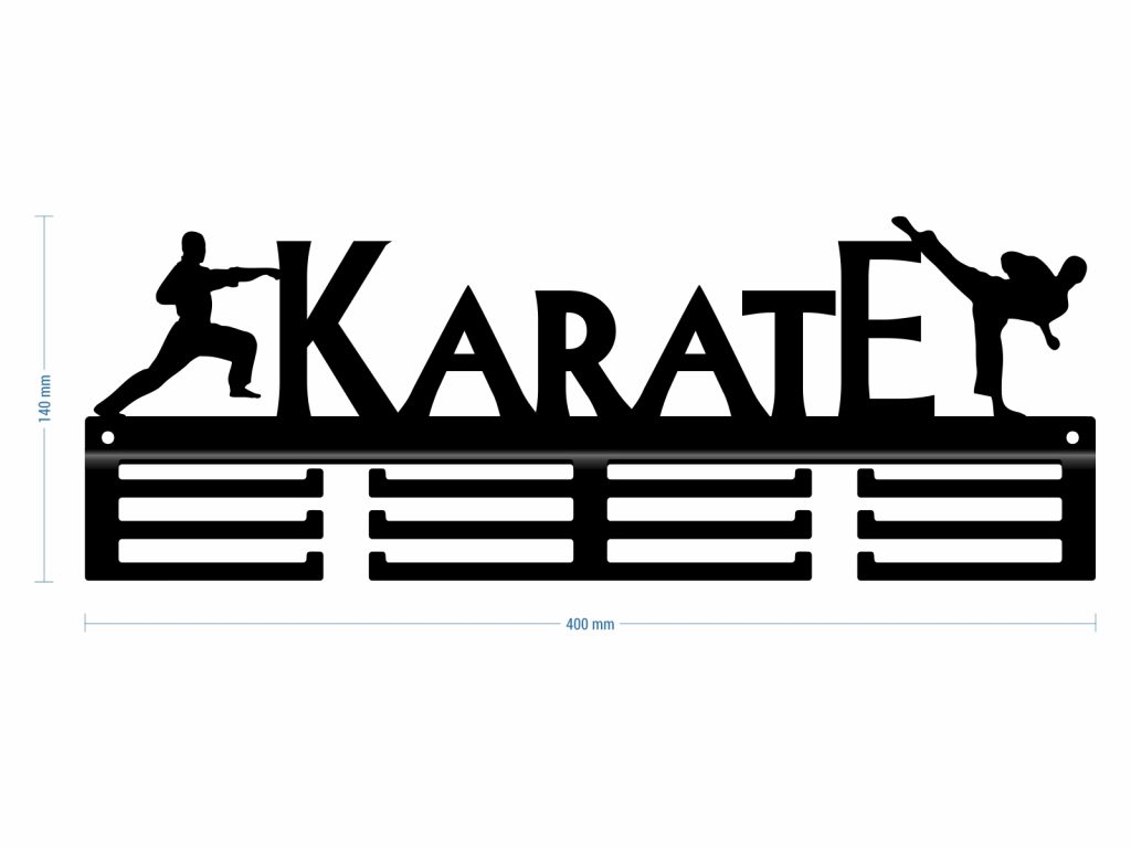 Wieszak na medale Karate II 40 cm - obrazek 3