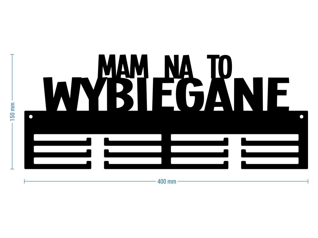 Wieszak na medale Mam na to wybiegane 40 cm - obrazek 2