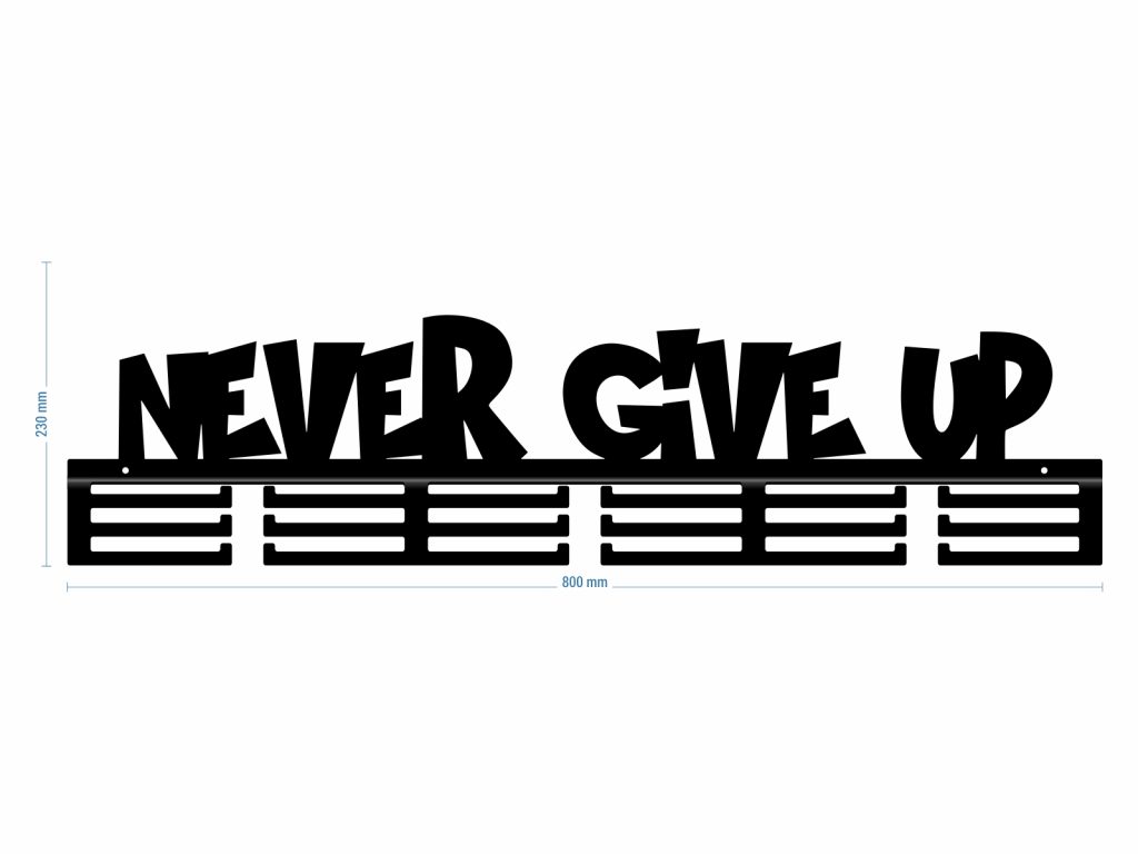Wieszak na medale Never give up 80 cm - obrazek 3