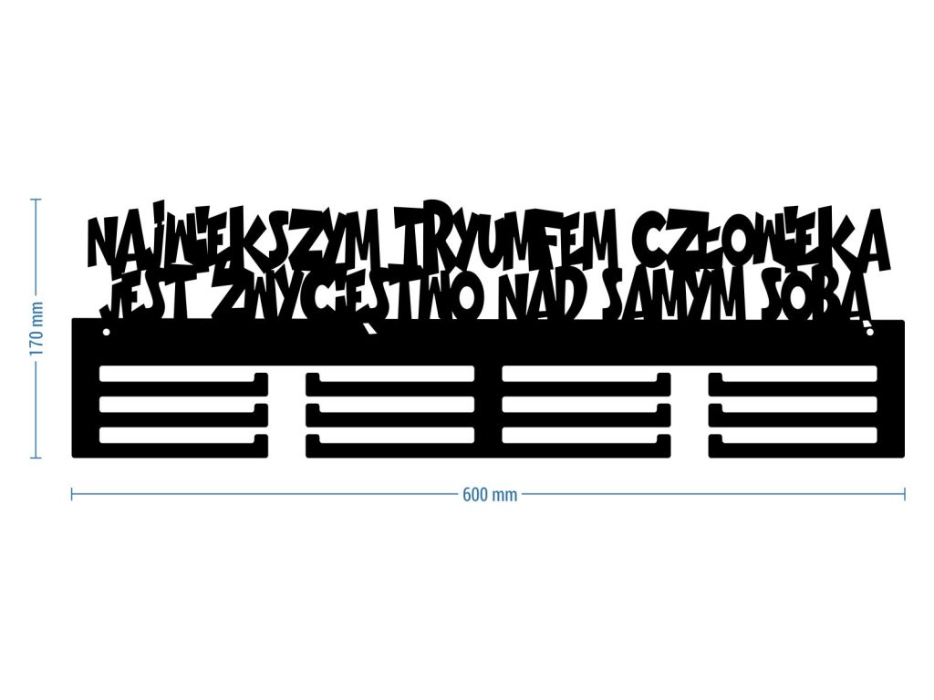 Wieszak na medale Największym tryumfem człowieka 60 cm - obrazek 2