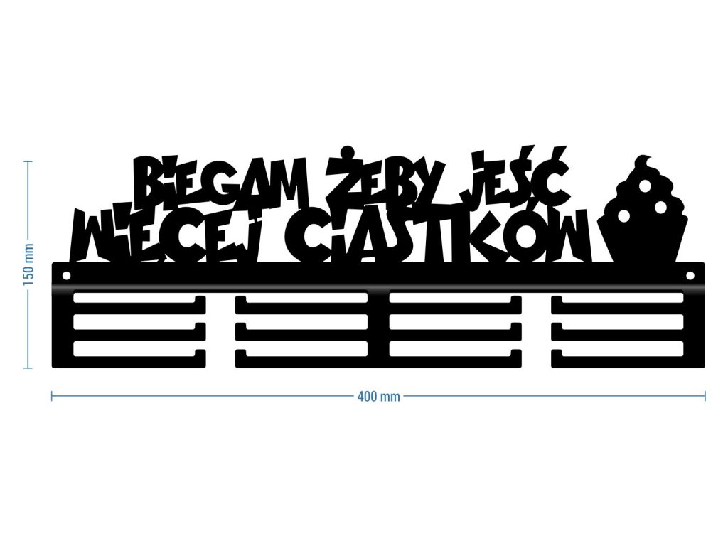 Wieszak na medale Biegam żeby 40 cm - obrazek 2