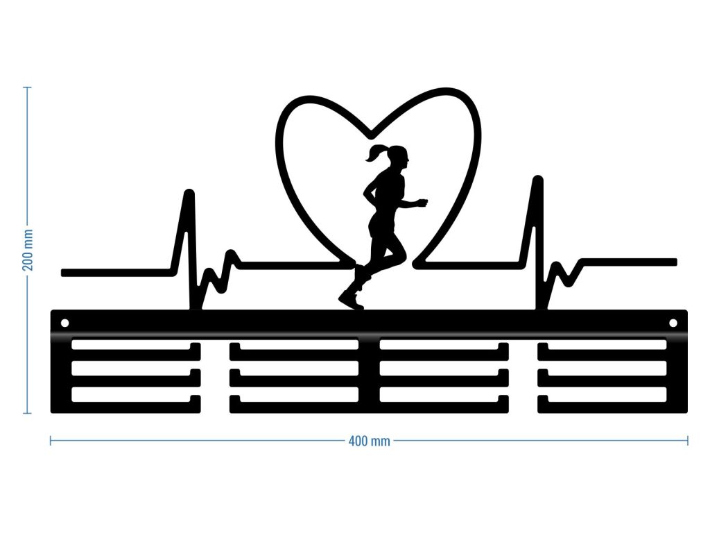 Wieszak na medale Rytm serca dziewczyna I 40 cm - obrazek 2