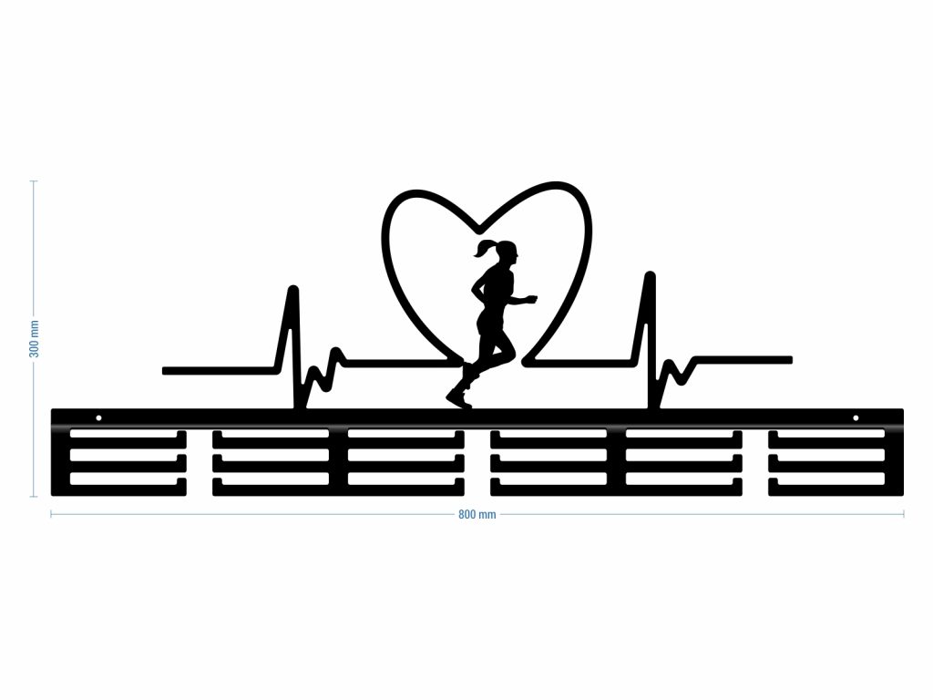 Wieszak na medale Rytm serca dziewczyna I 80 cm - obrazek 3