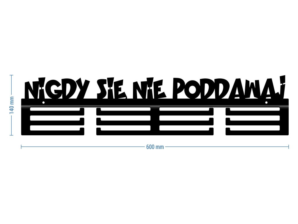Wieszak na medale Nigdy się nie poddawaj 60 cm - obrazek 6