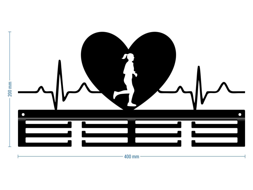Wieszak na medale Rytm serca dziewczyna II 40 cm - obrazek 2