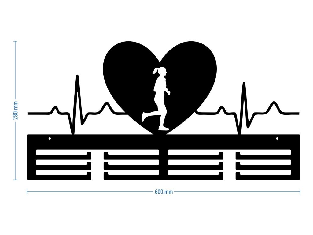 Wieszak na medale Rytm serca dziewczyna II 60 cm - obrazek 2