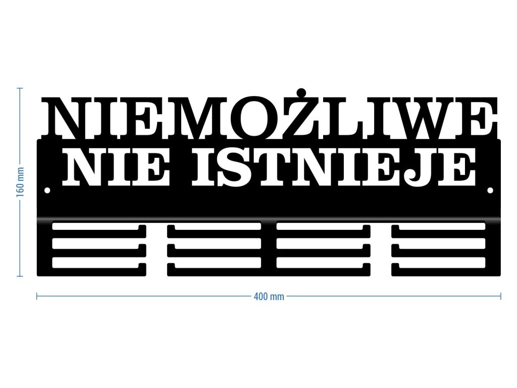 Wieszak na medale Niemożliwe nie istnieje 40 cm - obrazek 4