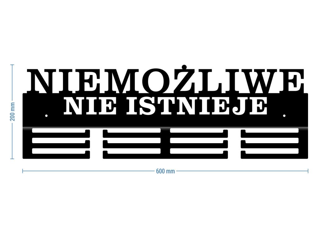 Wieszak na medale Niemożliwe nie istnieje 60 cm - obrazek 2