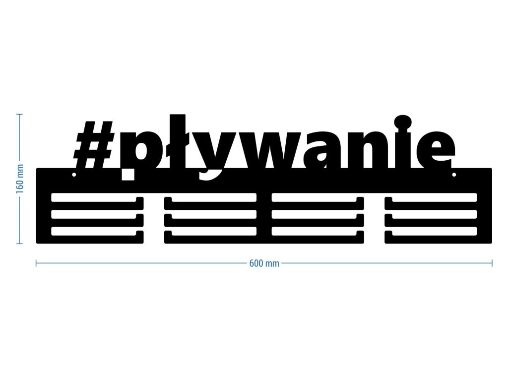 Wieszak na medale #PŁYWANIE 60 cm - obrazek 2