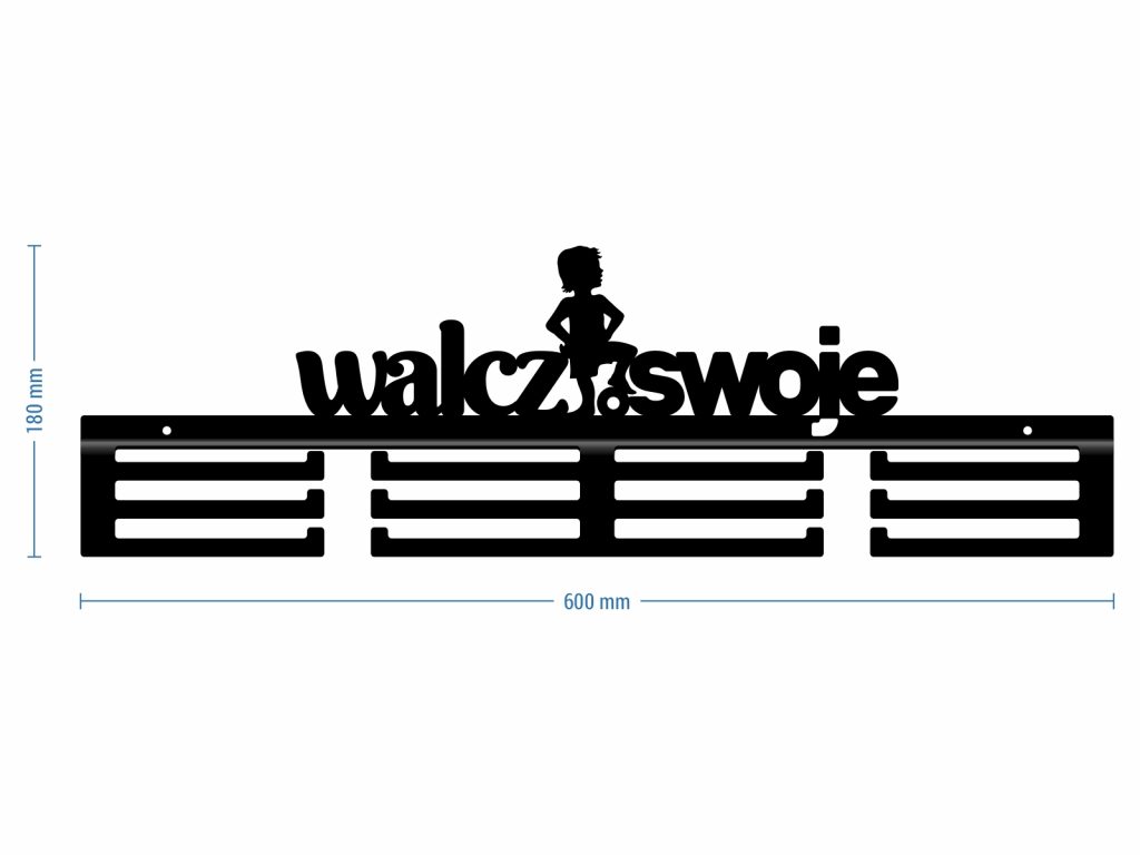 Wieszak metalowy na medale Walcz o swoje 60 cm - obrazek 3
