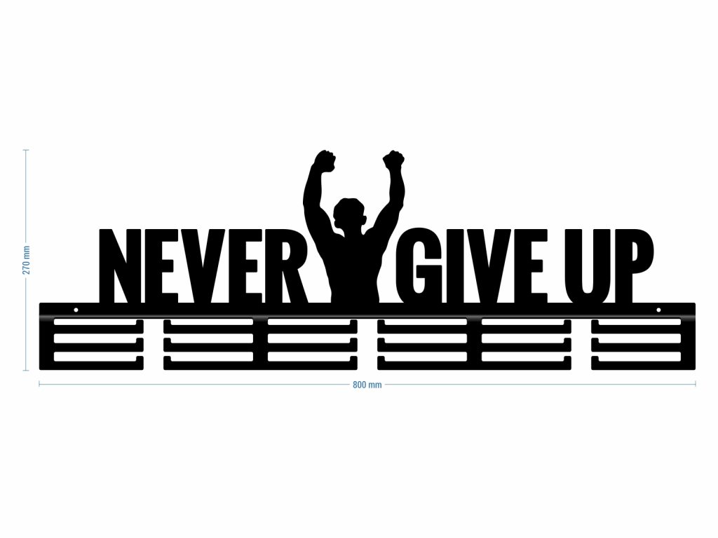 Wieszak na medale Never Give Up 2 80 cm - obrazek 3