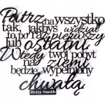 Napis metalowy cytat Patrz na wszystko 40 cm