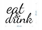 Napis metalowy Eat&drink 40 cm - obrazek 2