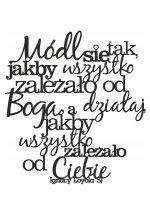 Napis na ścianę dekoracja z metalu Módl się