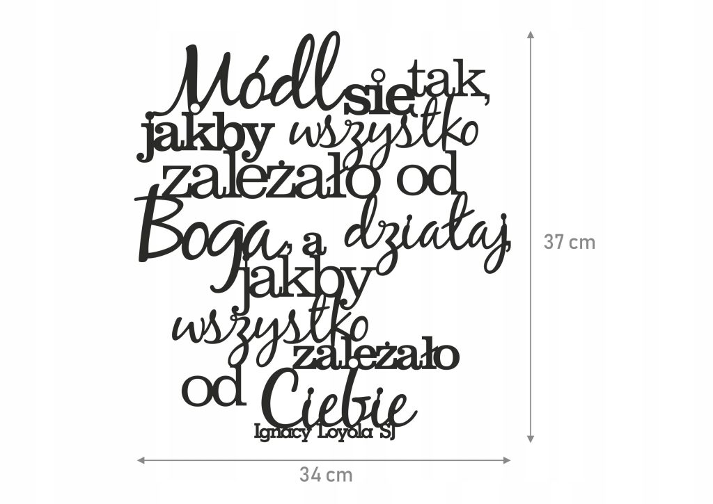 Napis na ścianę dekoracja z metalu Módl się - obrazek 2