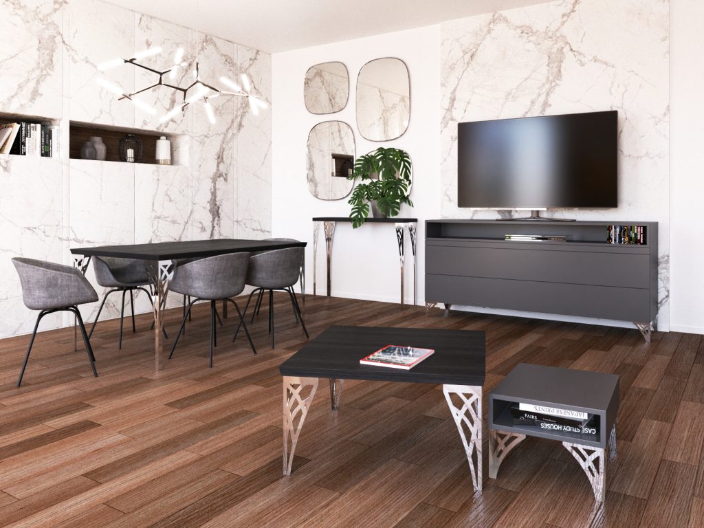 Nóżka meblowa Tracery Chrom 15 cm - obrazek 3