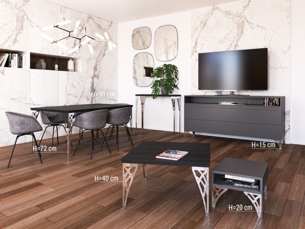 Nóżka meblowa Tracery Chrom 15 cm - obrazek 2