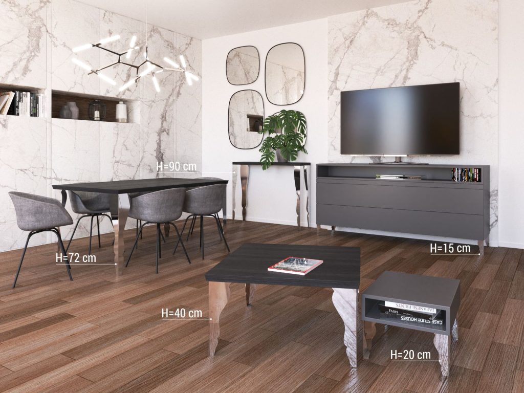 Noga do stolika Henry Chrom 40 cm - obrazek 2