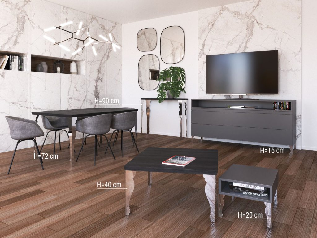 Noga do konsoli Mary Chrom 90 cm - obrazek 2