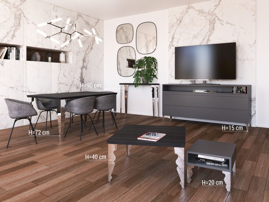 Noga do stołu Charlotte Chrom 72 cm - obrazek 3