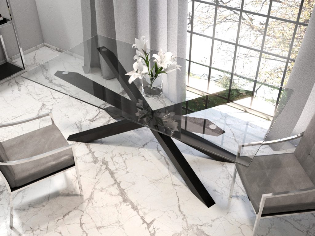 Podstawa do stołu pod blat szklany Pająk L - obrazek 2