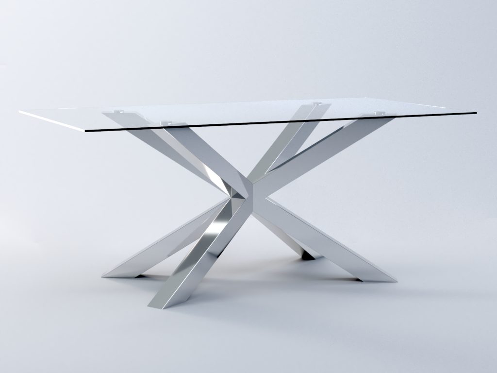 Noga do stołu pod blat szklany Pająk Chrom M - obrazek 2