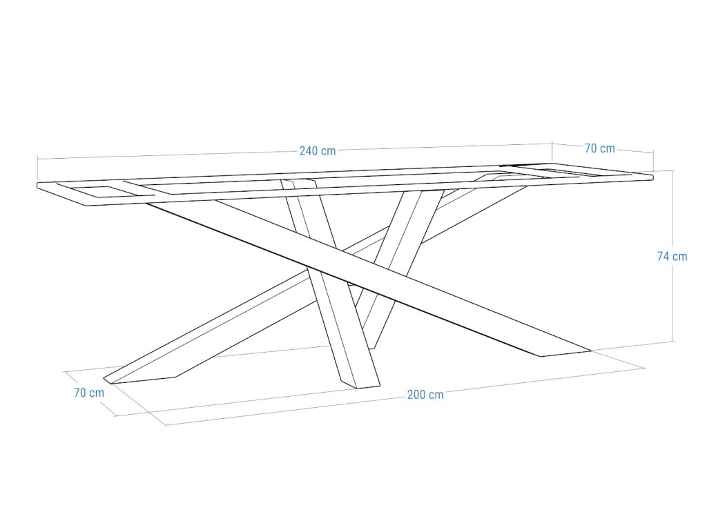 Noga metalowa do stołu pod blat kamienny Mediolan Heavy XXL - obrazek 4