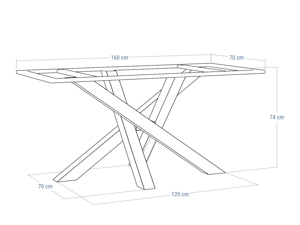 Noga metalowa do stołu pod blat kamienny Mediolan M - obrazek 4