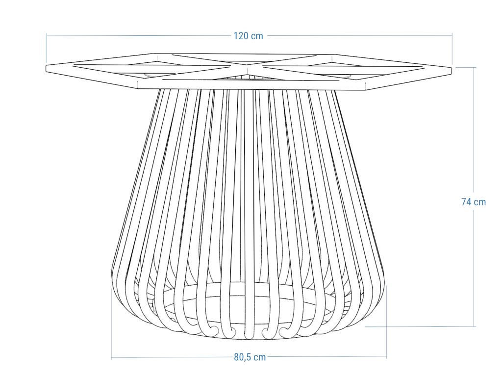 Noga metalowa pod blat kamienny Tulip - obrazek 4